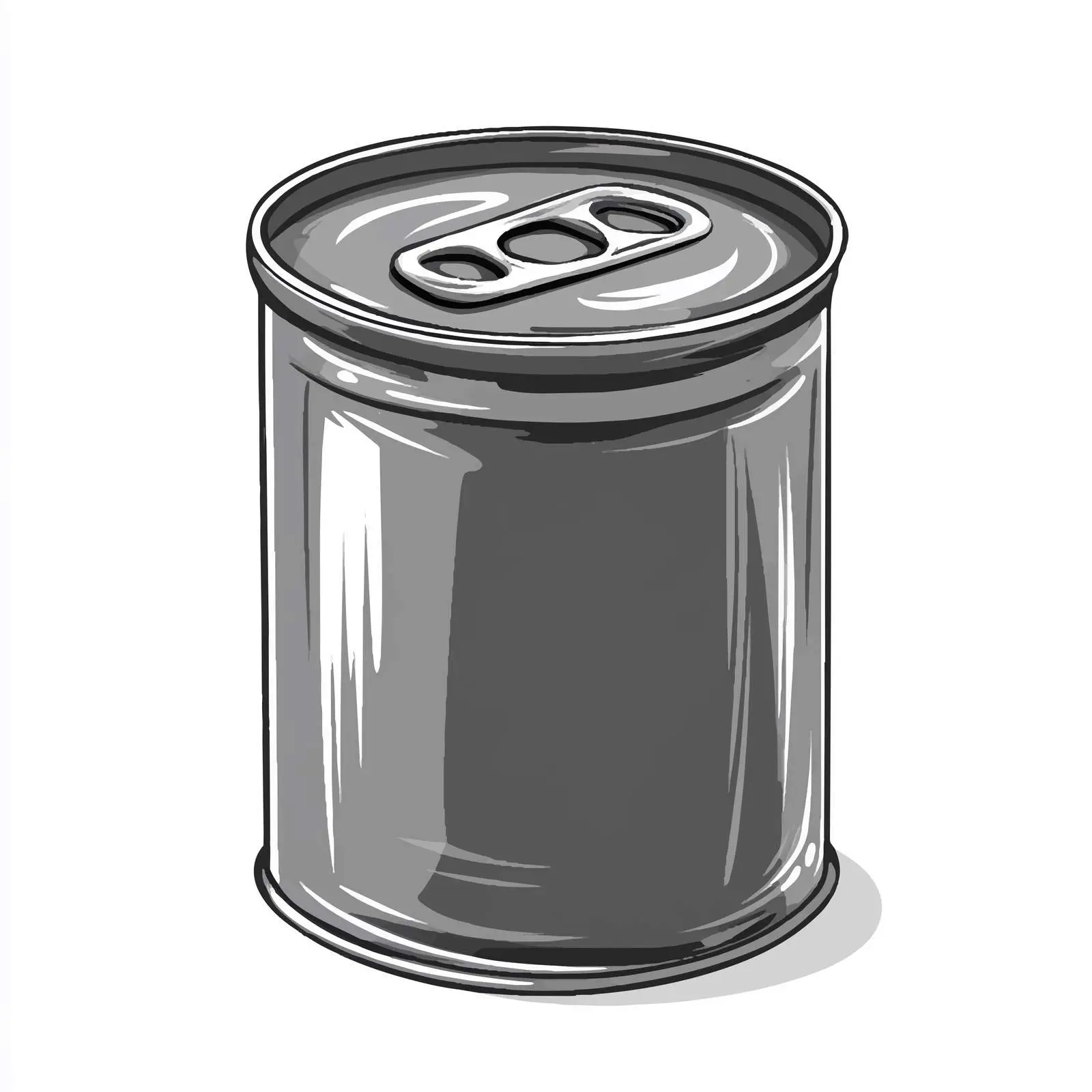Grayscale Vector Illustration of Tinned Can — free download from Dotvec