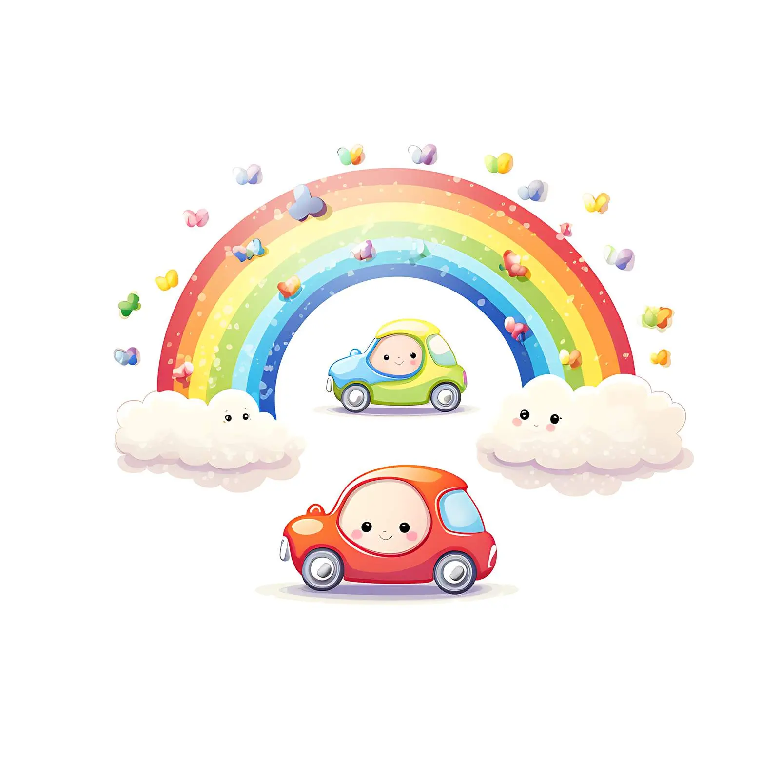 Newborn Portrait with Rainbow Cars Theme — free download from Dotvec