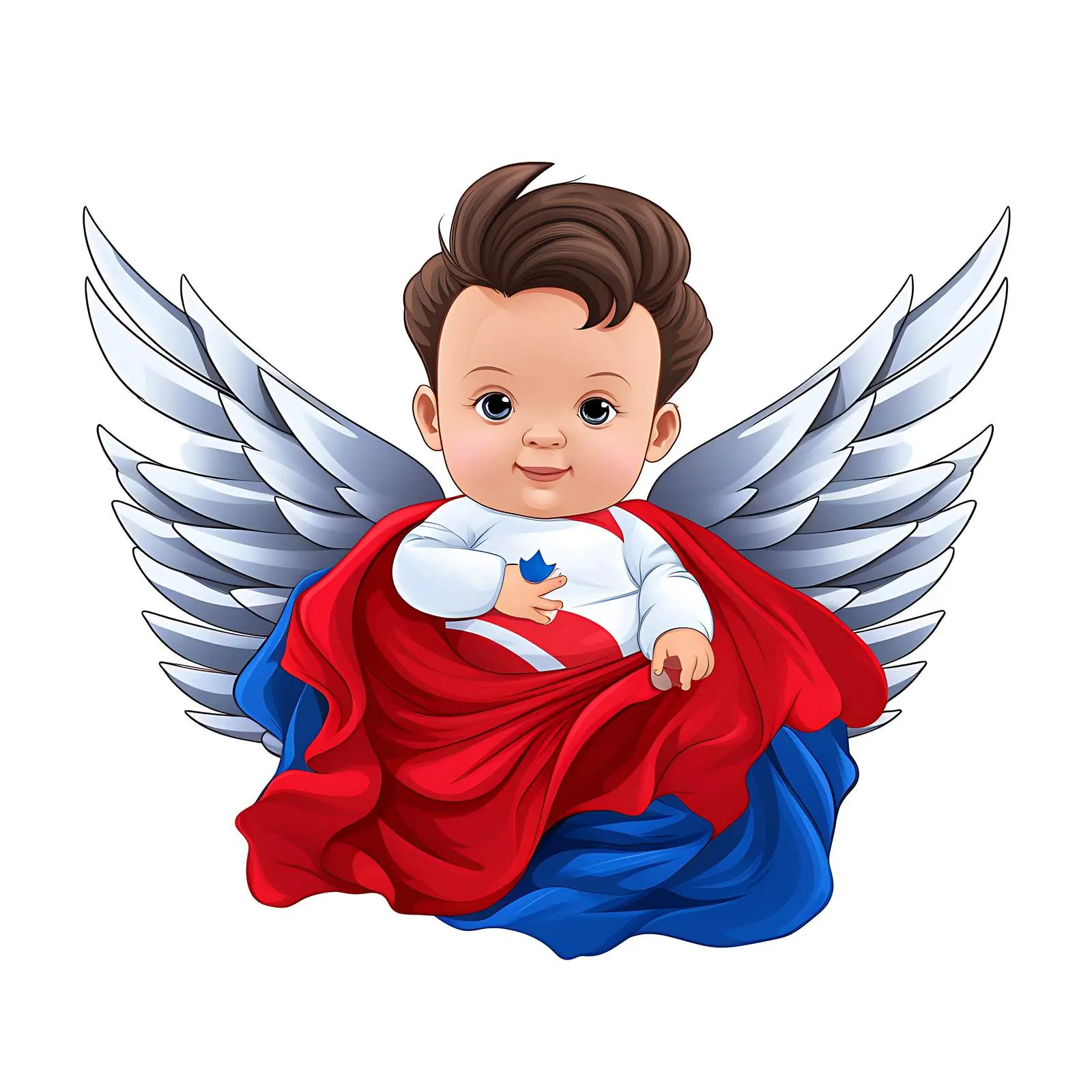 Colorful Baby Portrait with Flag Wings – free fantasy image from Dotvec