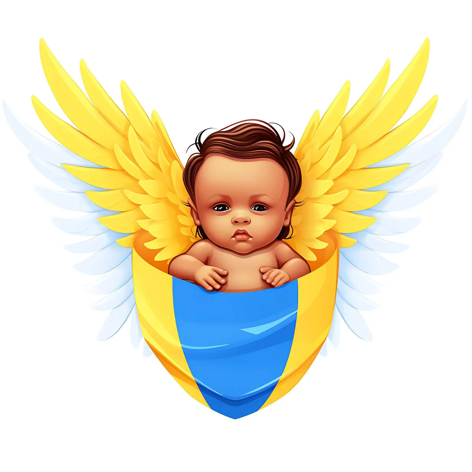 Colorful Baby Portrait with National Flag Wings – free stylized portrait image from Dotvec