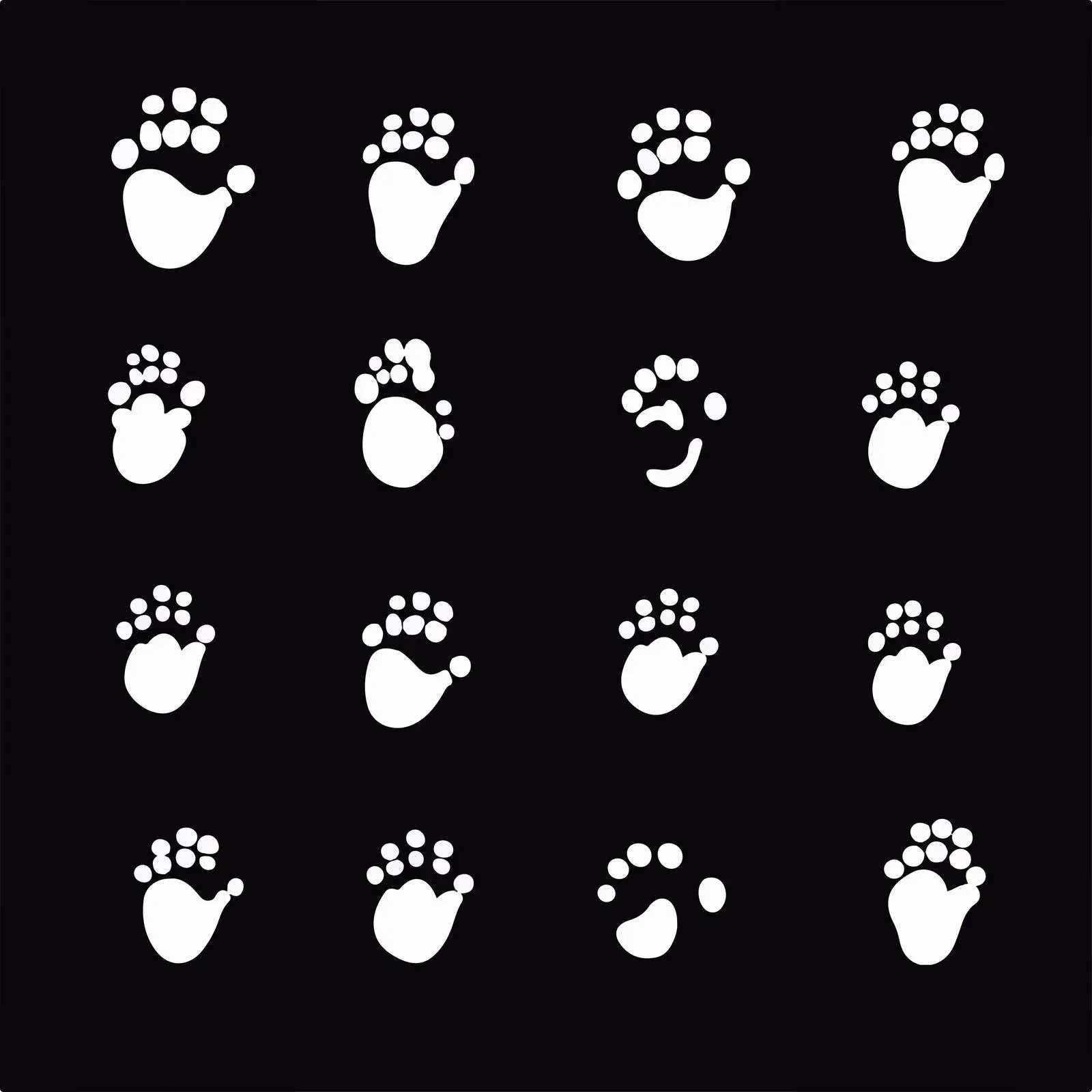 Tiny Baby Hand and Foot Print Silhouettes — free download from Dotvec