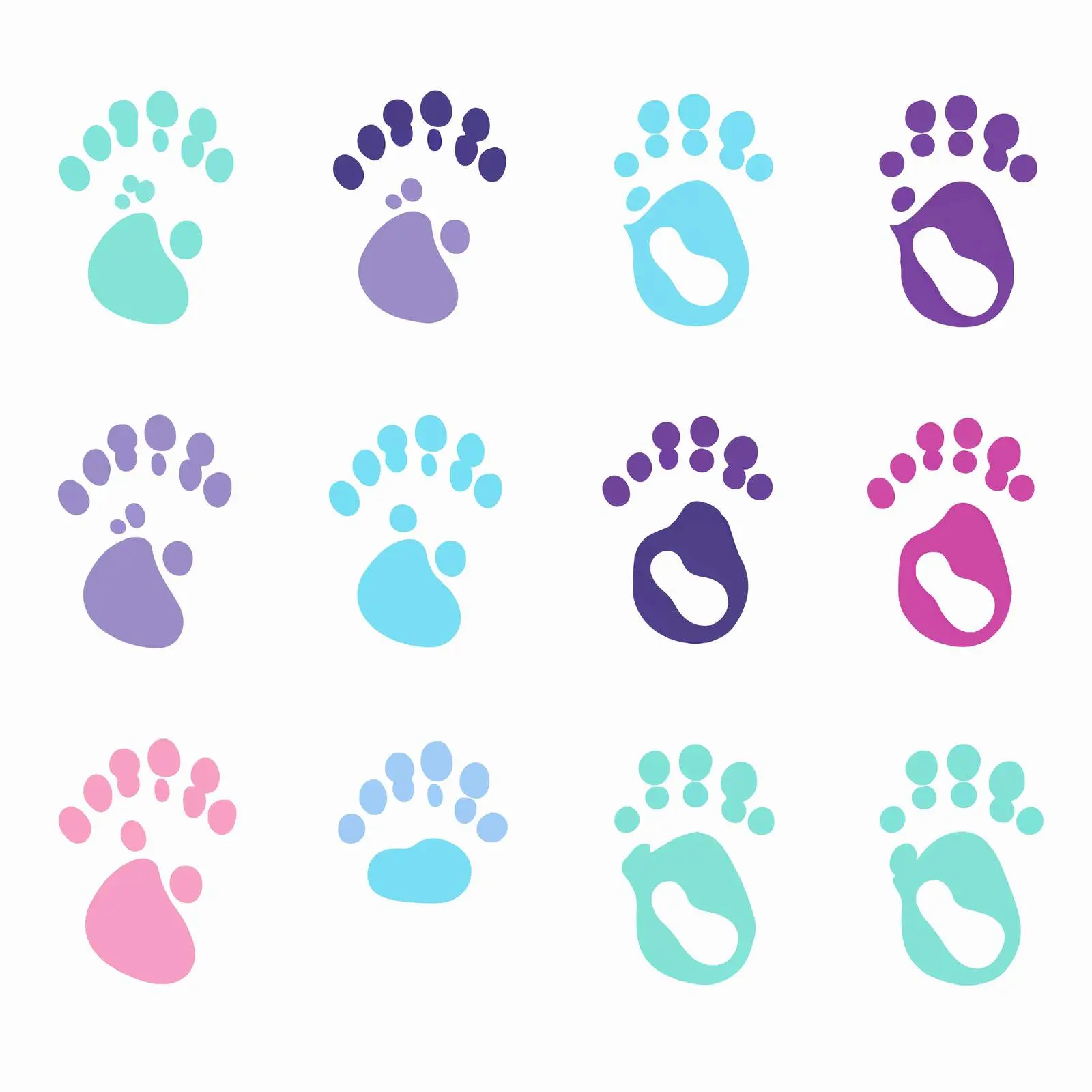 Baby Hand and Footprint Silhouettes on White — free download from Dotvec