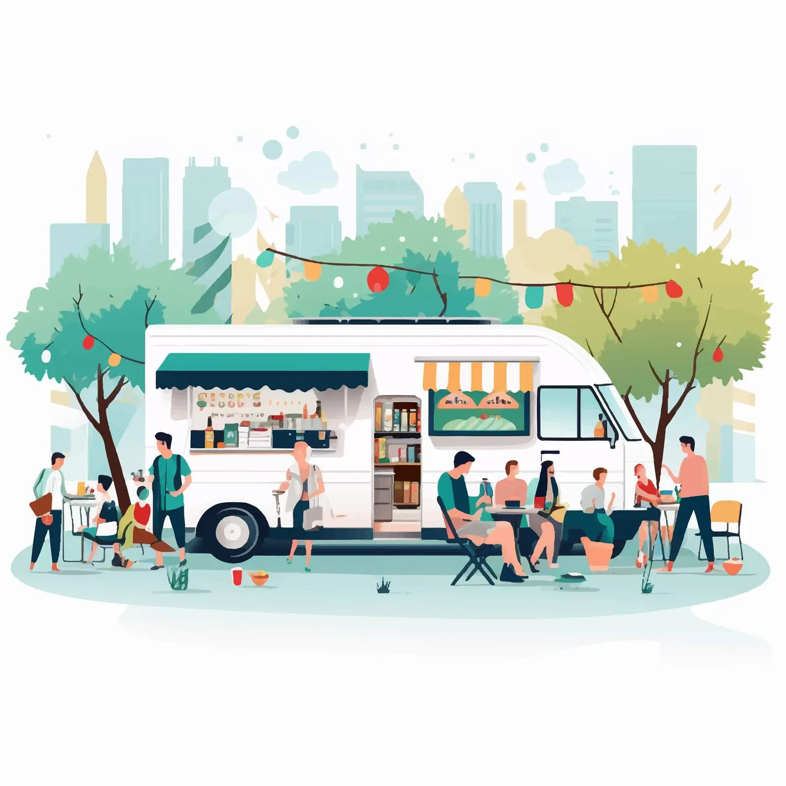 Relaxing at Summer Food Trucks Festival — free download from Dotvec