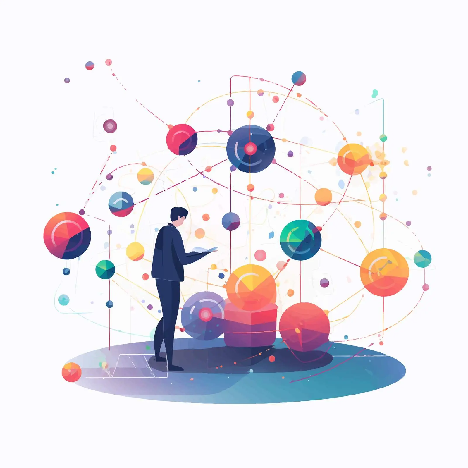 Person Observing Molecular Model and Atomic Structure — free download from Dotvec