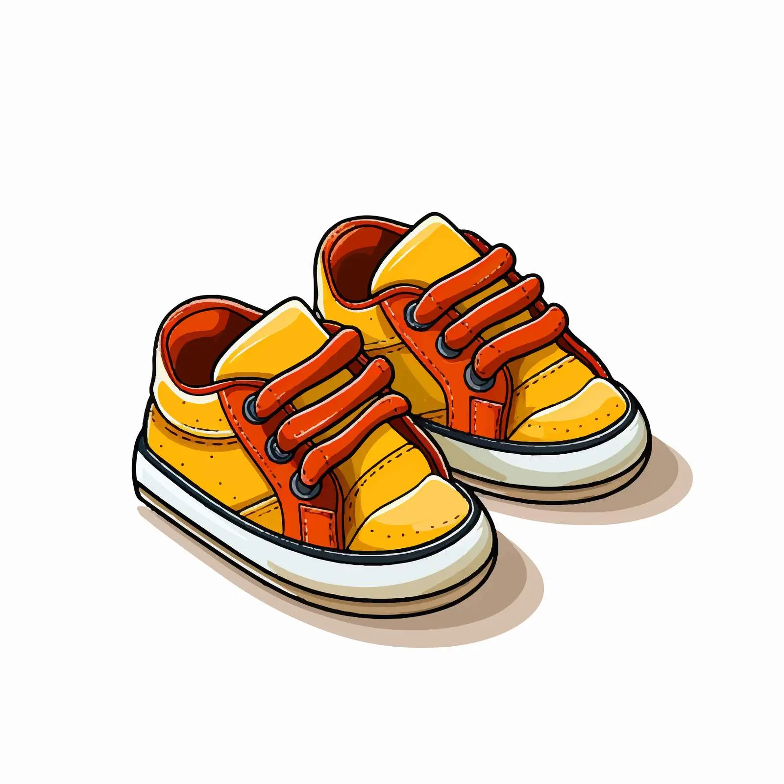 Cute Cartoon Sport Baby Shoes Vector Illustration — free download from Dotvec