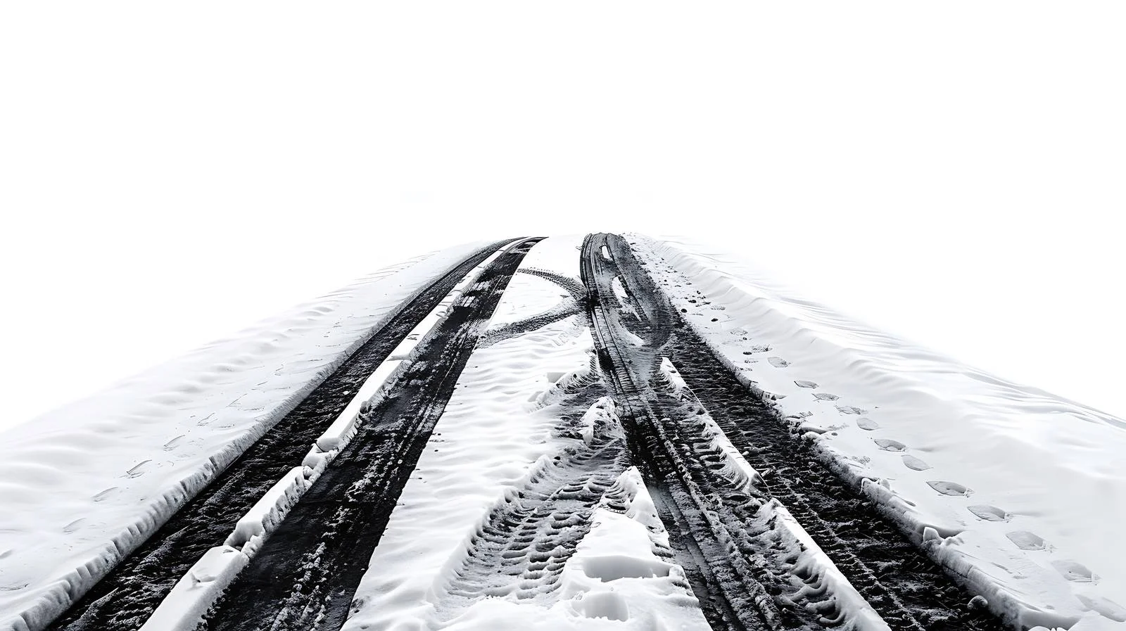Melted Snow Tire Tracks on Asphalt Road — free download from Dotvec