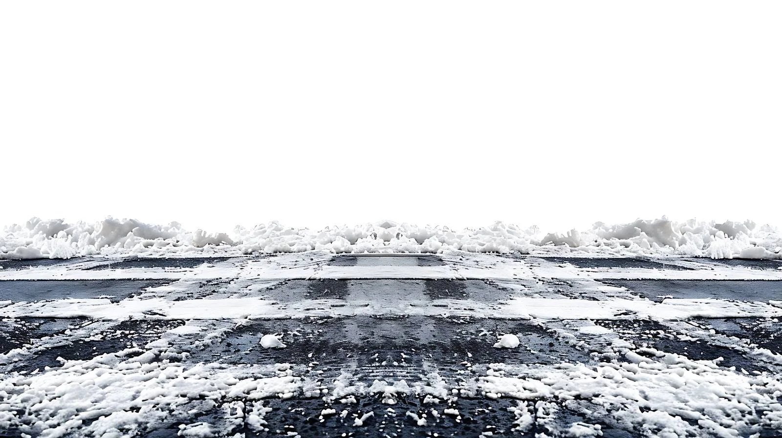 Traces of Tire Tracks in Melting Snow on Asphalt Path — free download from Dotvec