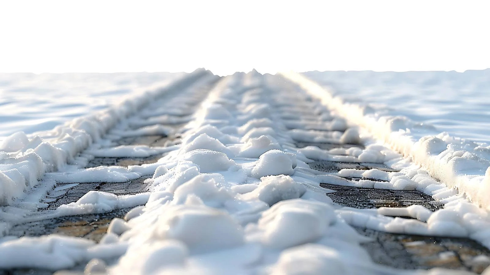 Traces of tires in melting snow on road — free download from Dotvec