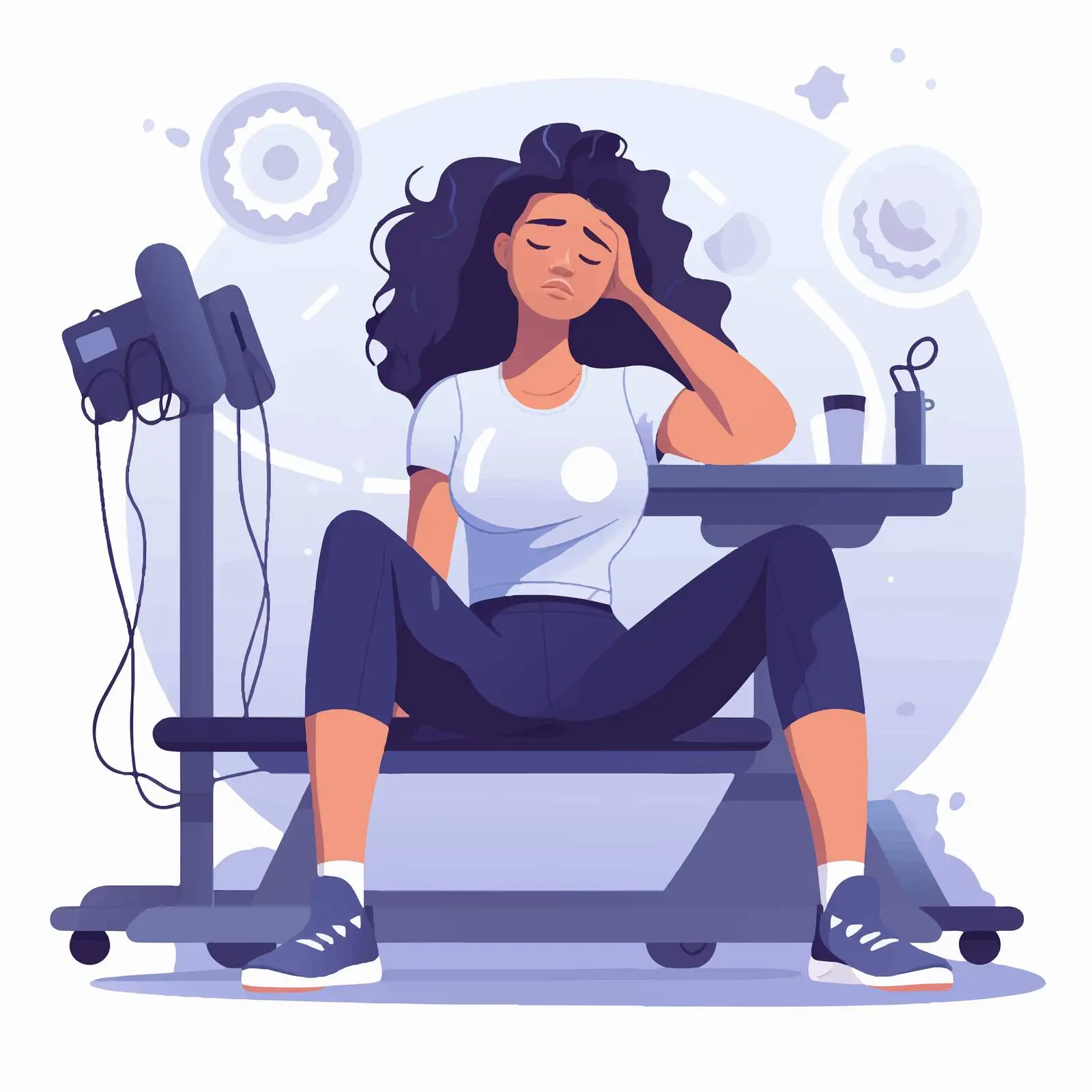Exhausted Woman during Gym Workout Session — free download from Dotvec