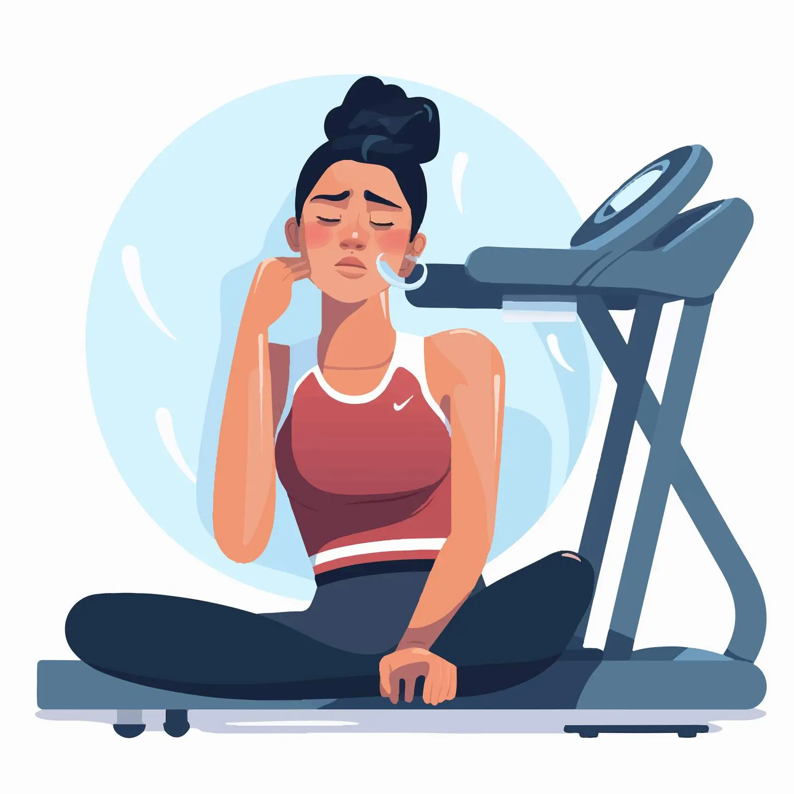 Exhausted Woman During Gym Workout – free exercise motivation image from Dotvec