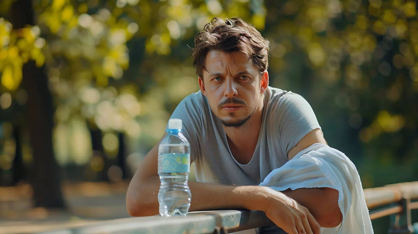 Man Resting with Bottle — free download from Dotvec