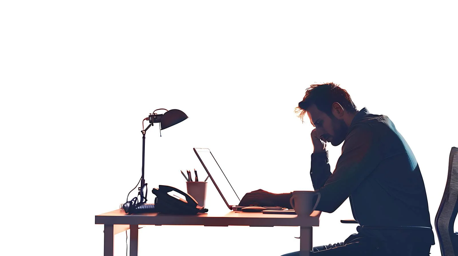 Late-Night Office Fatigue Scene — free download from Dotvec