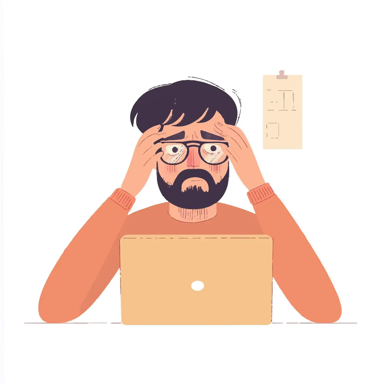 Overworked Employee Feeling Fatigue at Desk — free download from Dotvec