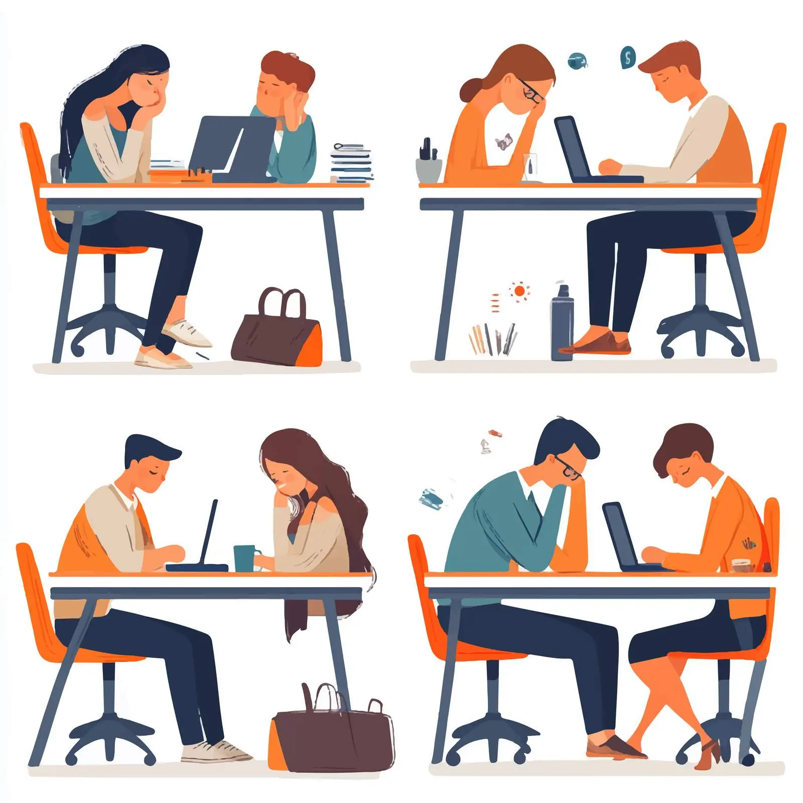 Exhausted Office Workers in Vectors — free download from Dotvec