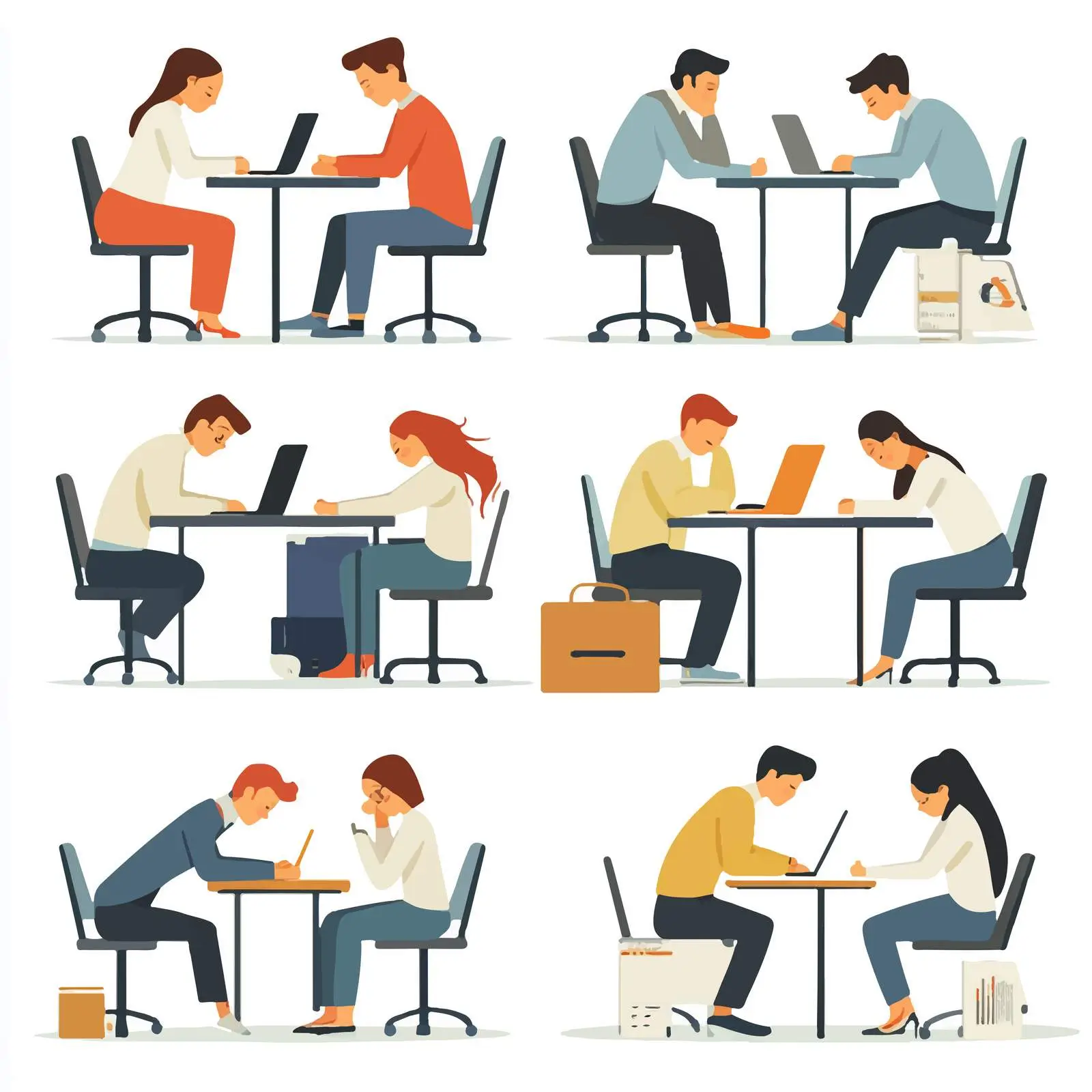 Exhausted Office Workers in Despair – free burnout image from Dotvec