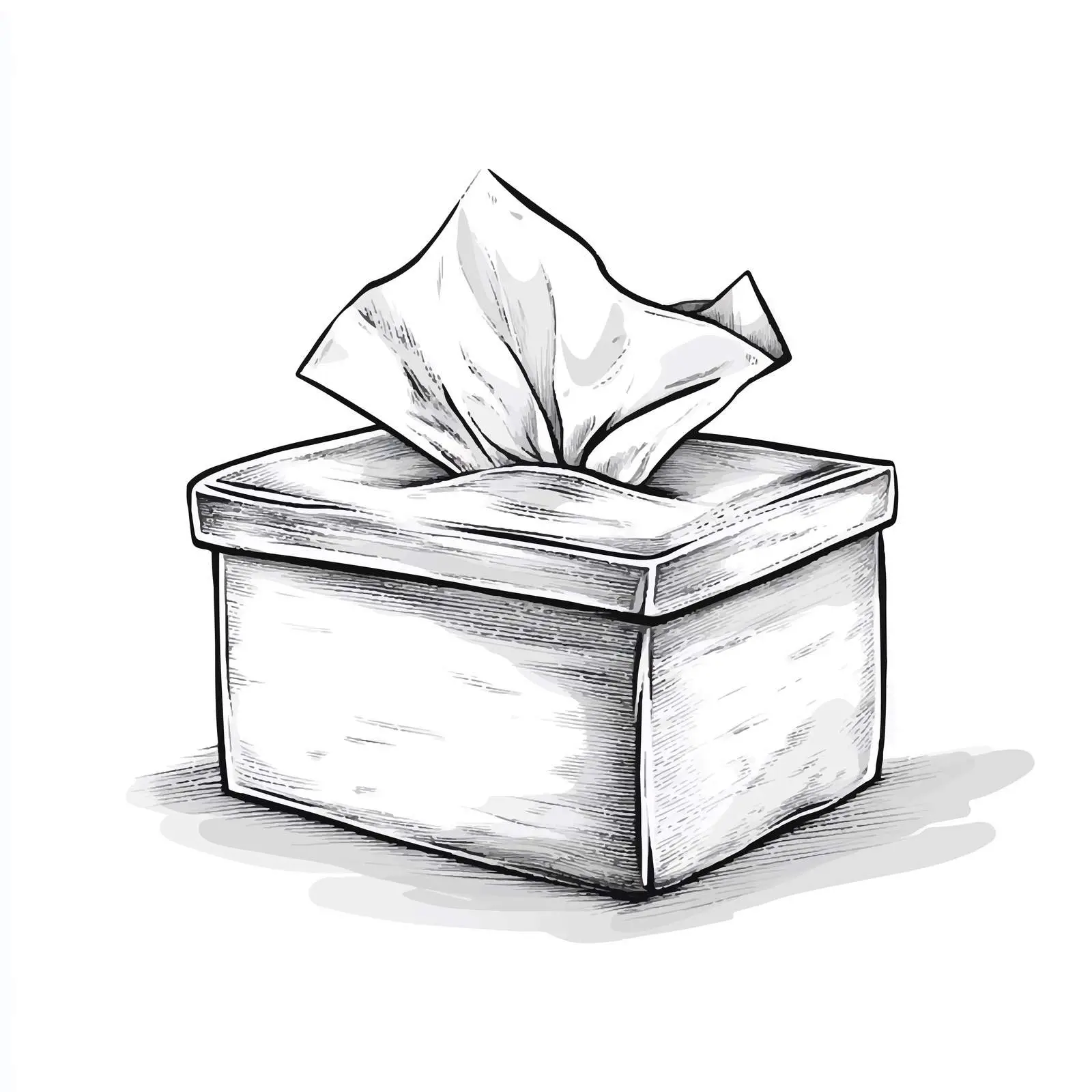 Black and White Cartoon Tissue Box Vector — free download from Dotvec