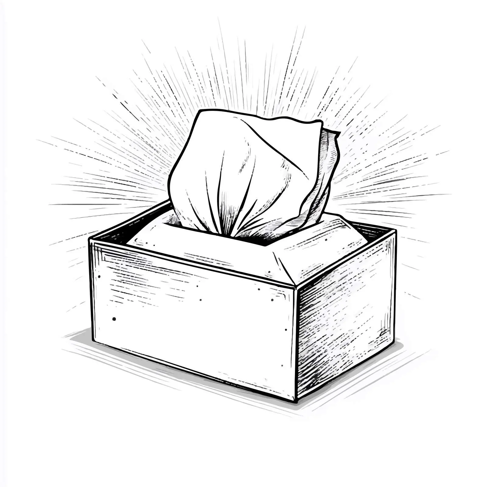 Black and White Cartoon Tissue Box Vector — free download from Dotvec