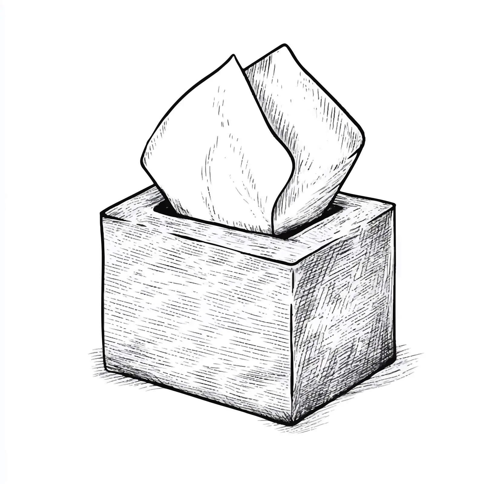 Cartoon Black and White Tissue Box Vector — free download from Dotvec