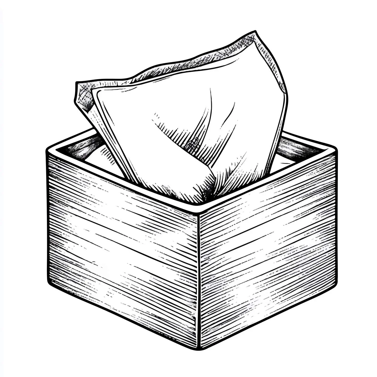 Black and White Cartoon Tissue Box Vector — free download from Dotvec