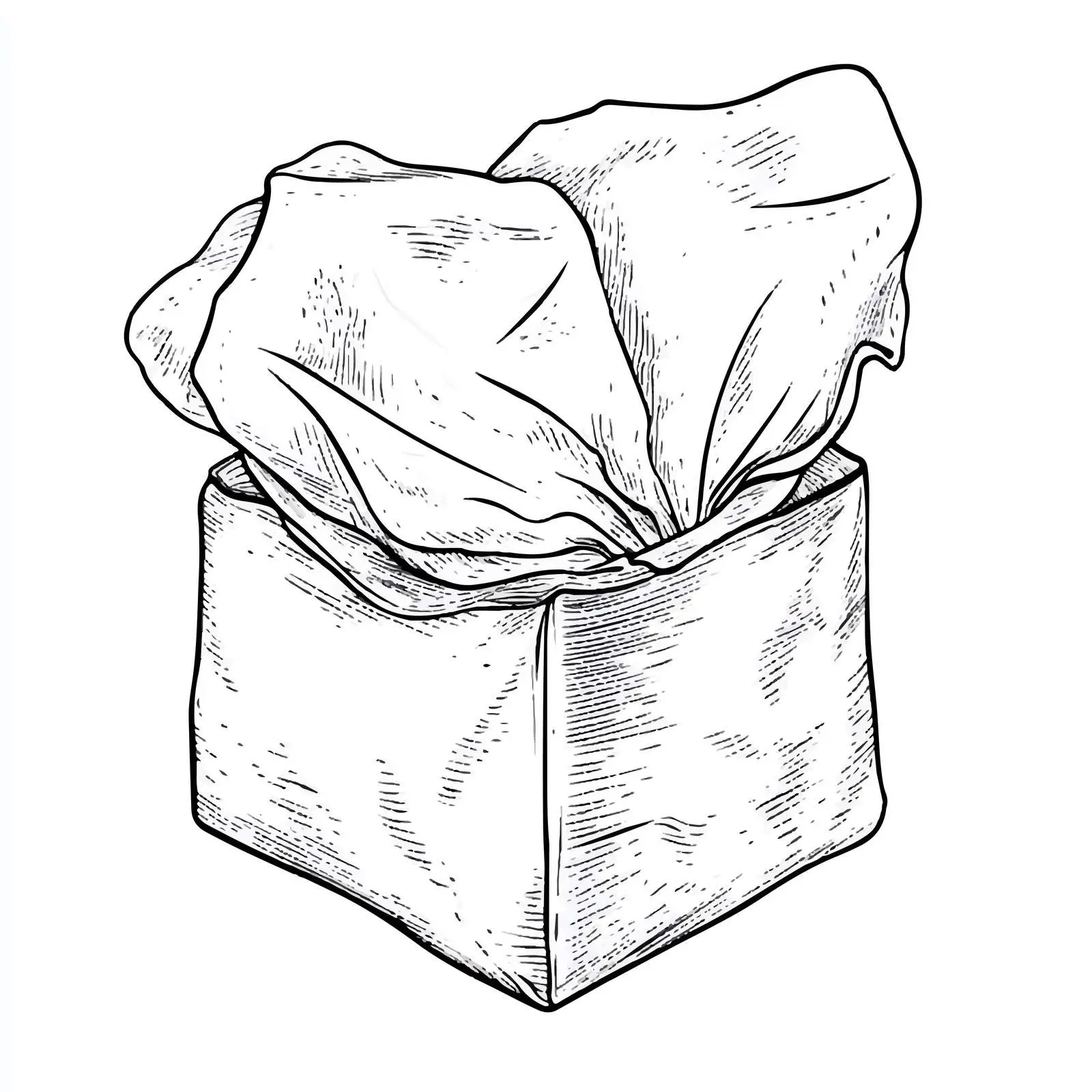 Black and White Tissue Cartoon Vector Illustration — free download from Dotvec