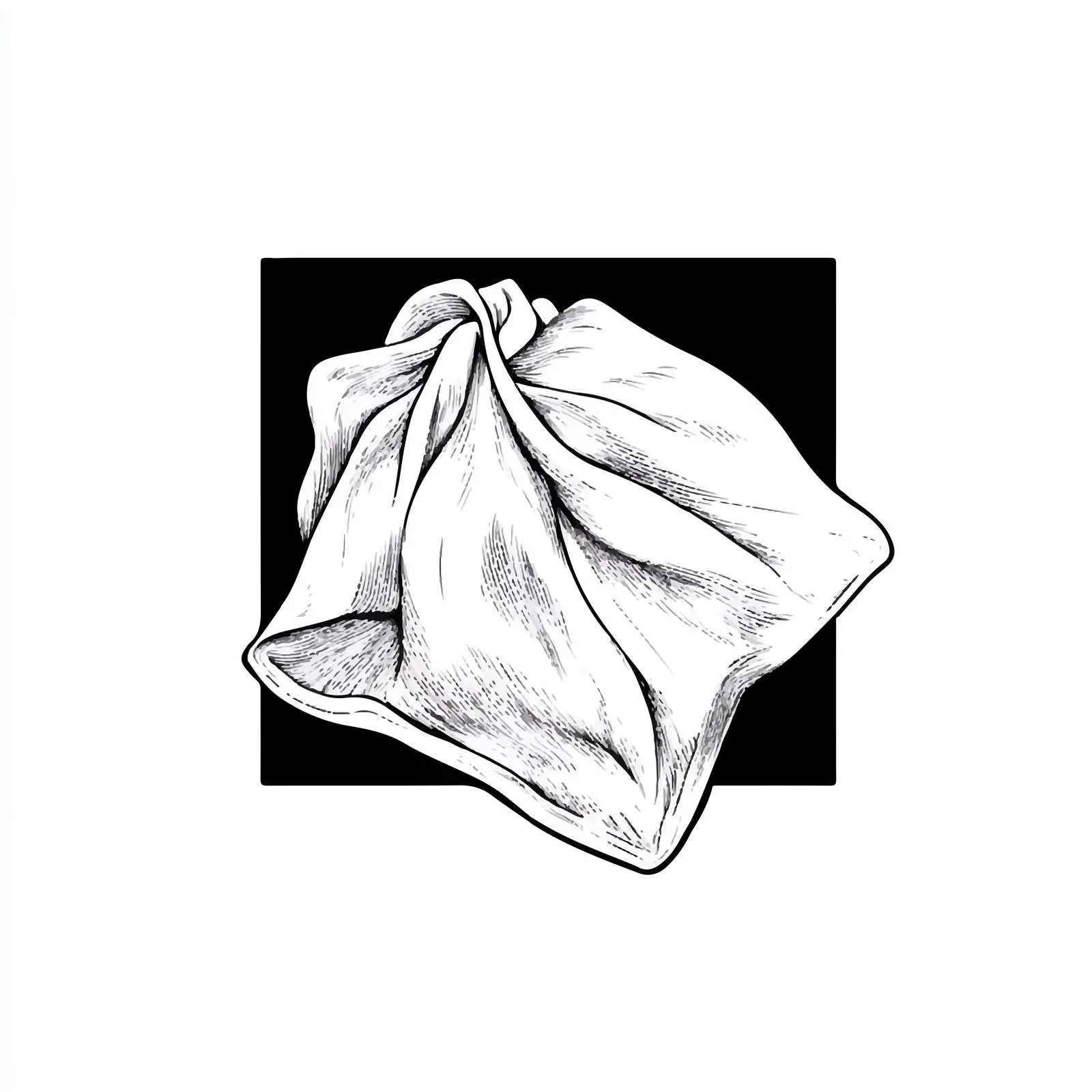 Black and White Tissue Cartoon Illustration Vector — free download from Dotvec