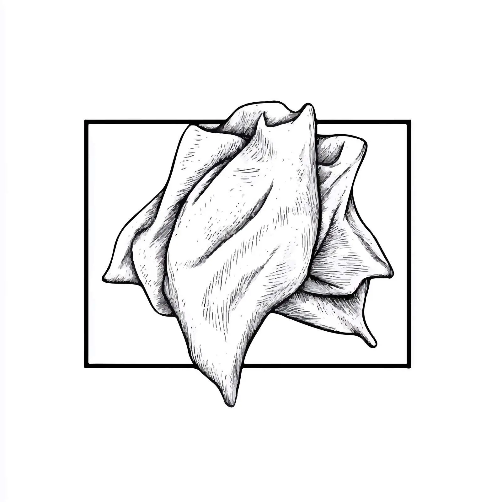 Black and White Tissue Cartoon Vector Illustration — free download from Dotvec