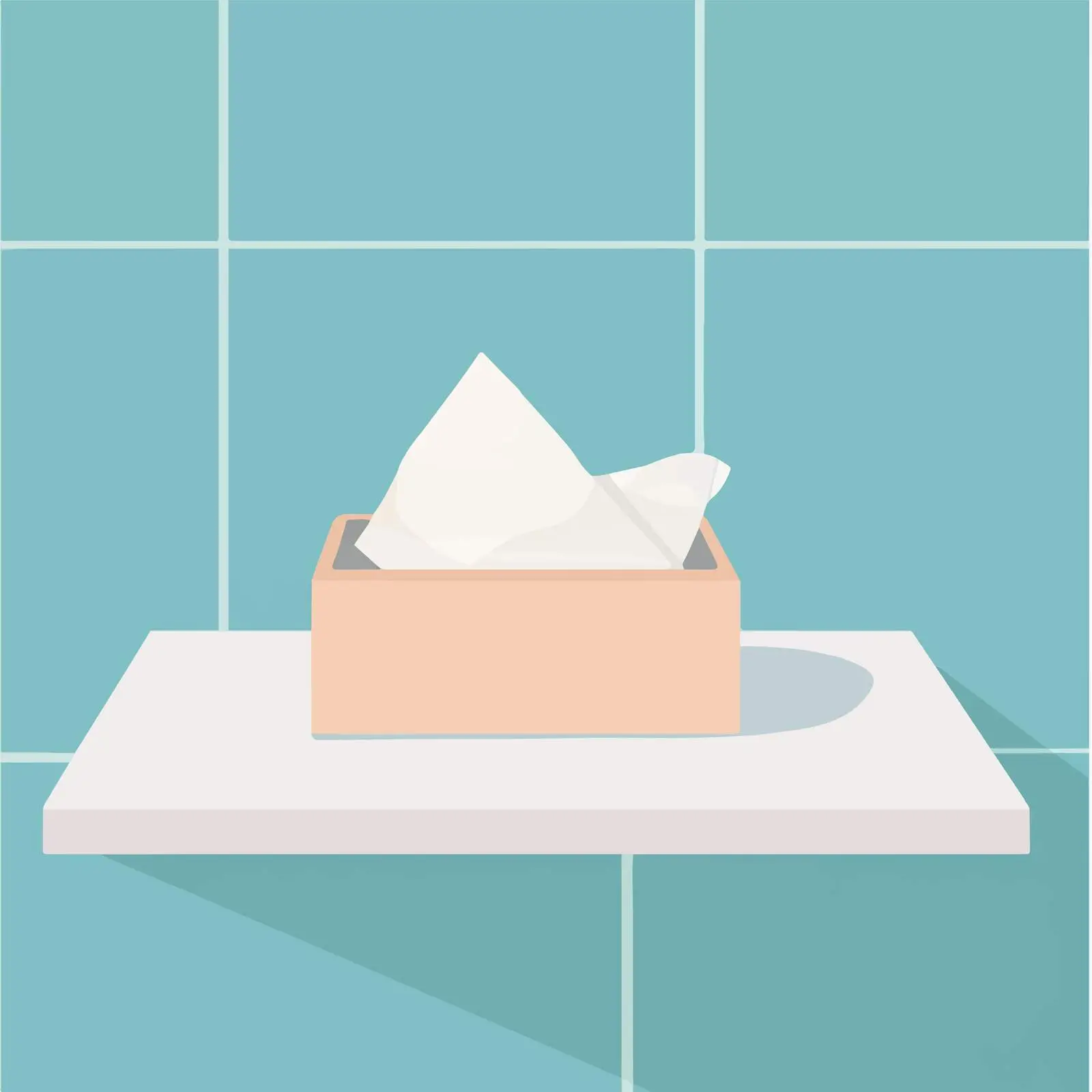 Vector Illustration of Tissue Paper Box in Rest Room — free download from Dotvec