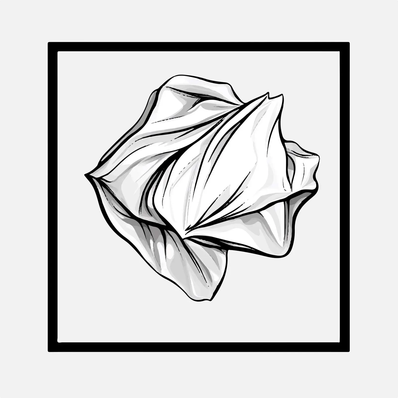 Cartoon Tissue Paper Vector Illustration in Black and White — free download from Dotvec