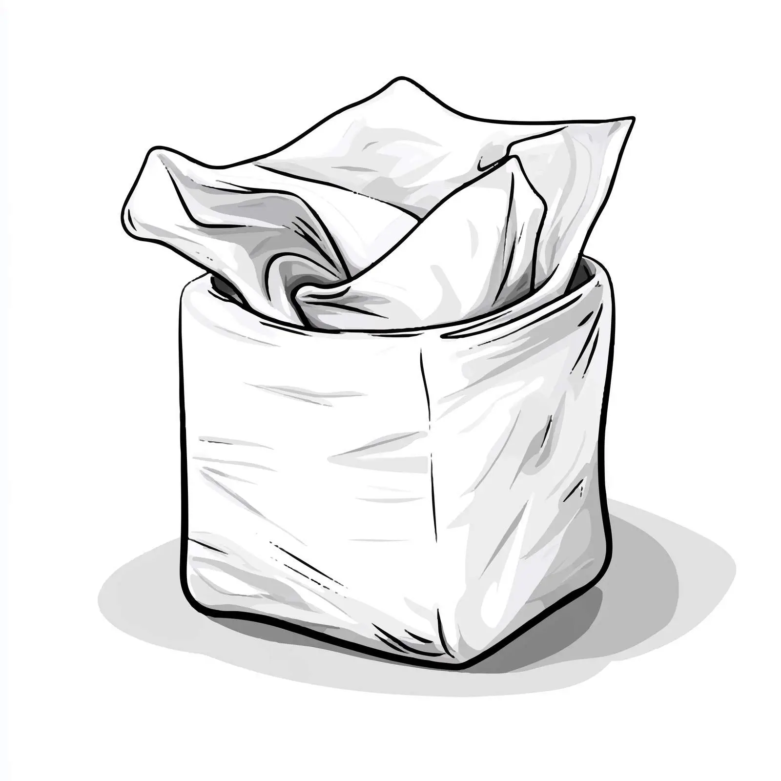 Black and White Tissue Paper Cartoon Vector Illustration — free download from Dotvec