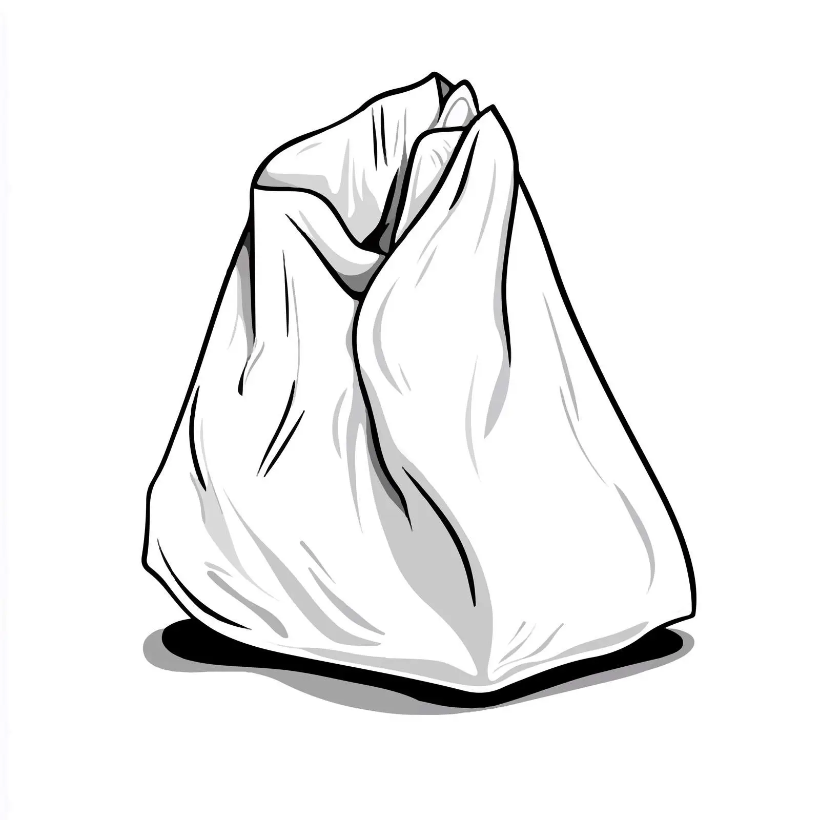 Black and White Tissue Paper Cartoon Illustration — free download from Dotvec