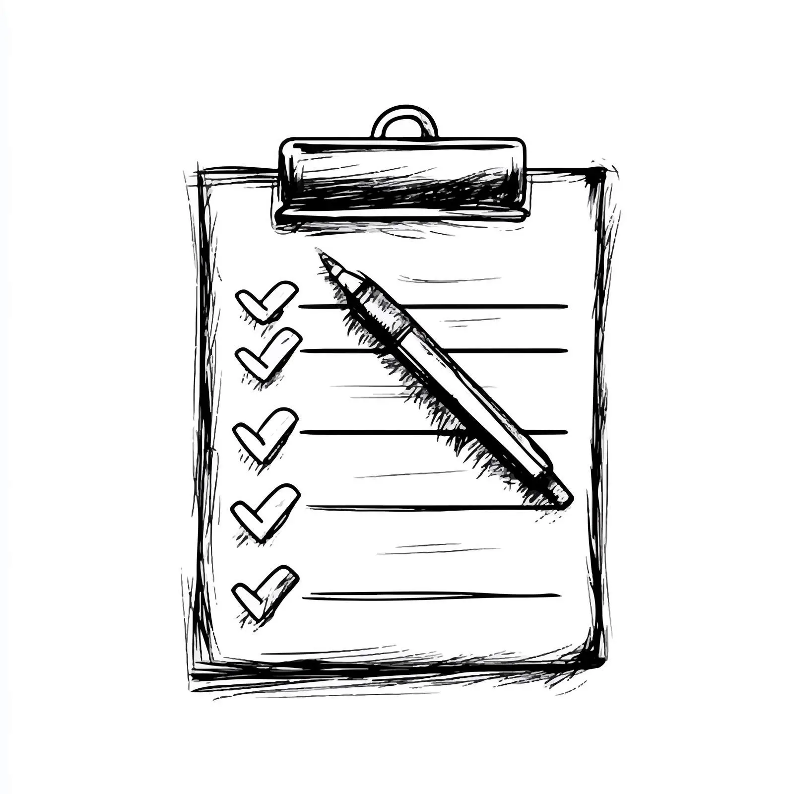 Black and White Cartoon To-Do List Illustration — free download from Dotvec