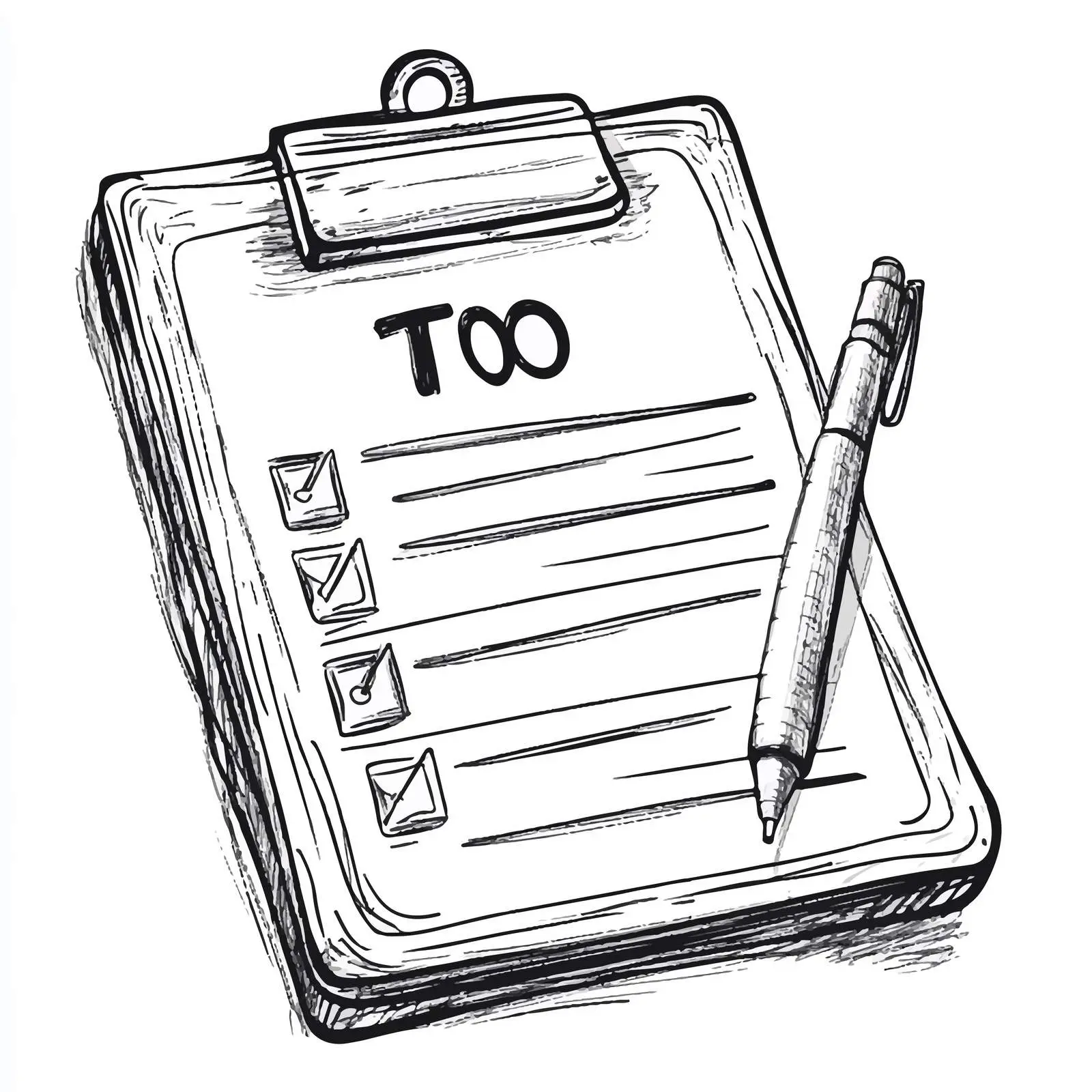 Black and White To-Do List Cartoon Vector — free download from Dotvec