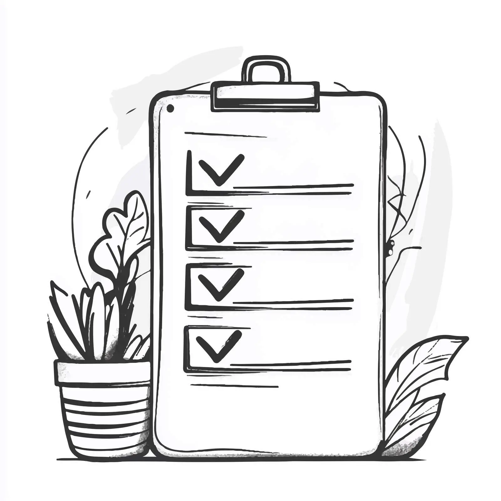 Black and White Cartoon To-Do List Vector Illustration — free download from Dotvec