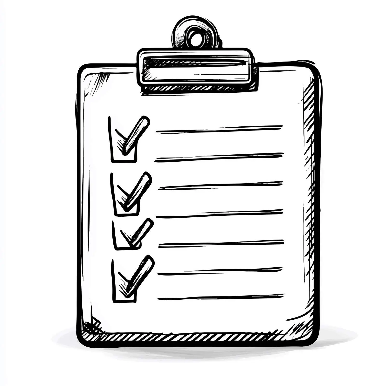 Black and White To-Do List Cartoon Vector – free list making image from Dotvec