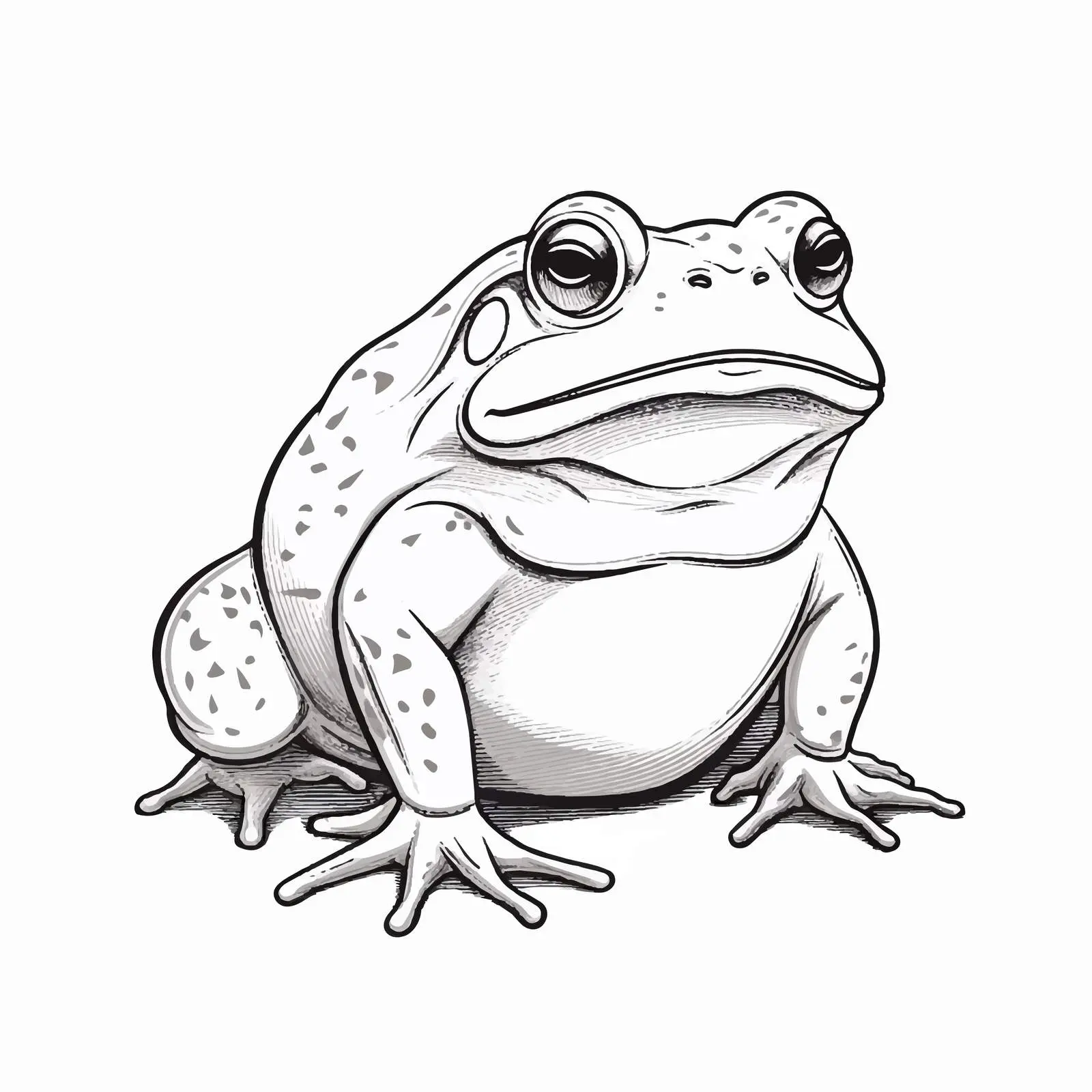 Outline Vector Illustration of Toad on White Background — free download from Dotvec
