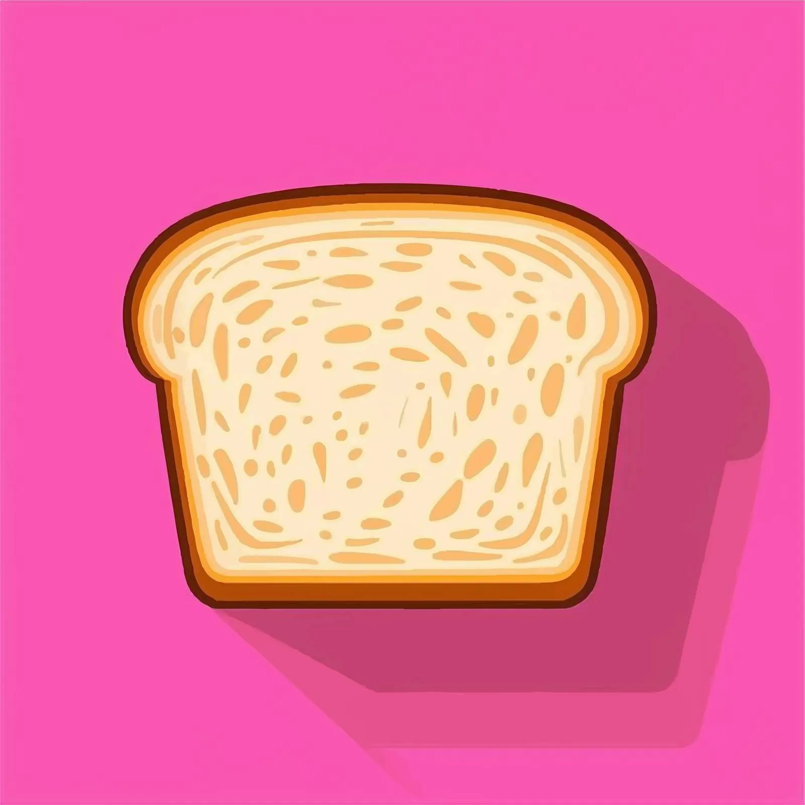 Toast Bread Flat Style with Long Shadow — free download from Dotvec
