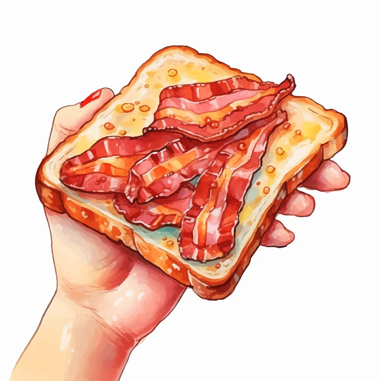Toast with Bacon and Cheese Hand Lettering – free icing image from Dotvec