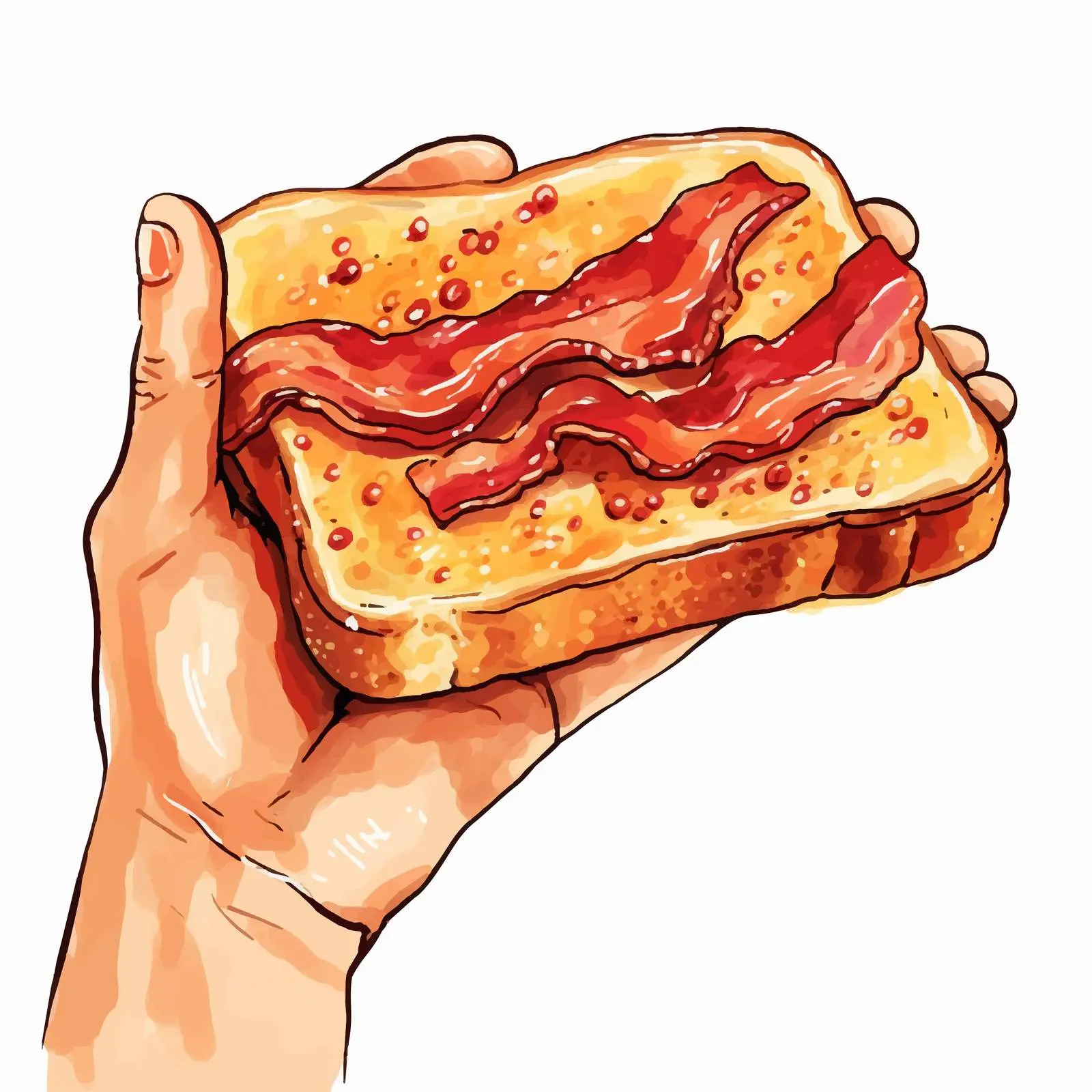 Hand Lettered Toast with Bacon and Cheese — free download from Dotvec