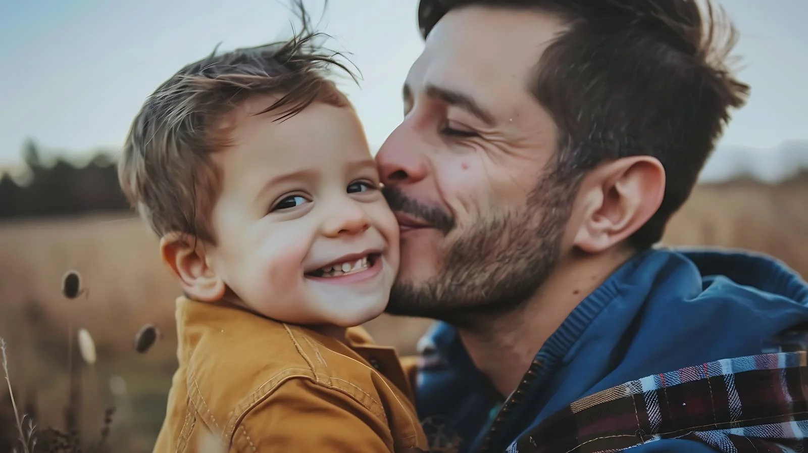 Embracing Moment: Latino Dad and Son Share Affection — free download from Dotvec