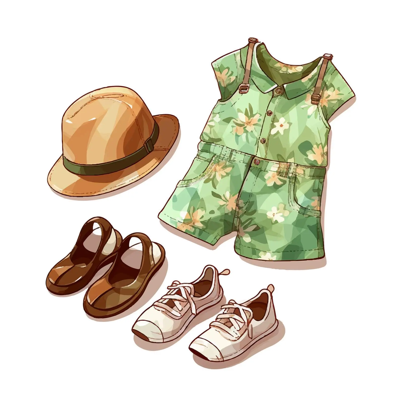Stylish Toddler Suit with Sandals and Cap – free kids clothes image from Dotvec