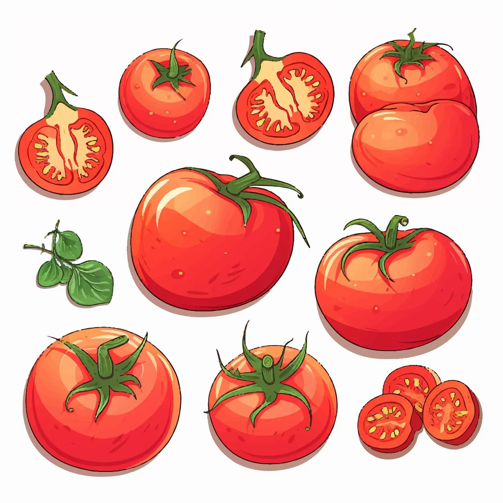 Isolated Tomato Vector Illustration on White Background — free download from Dotvec
