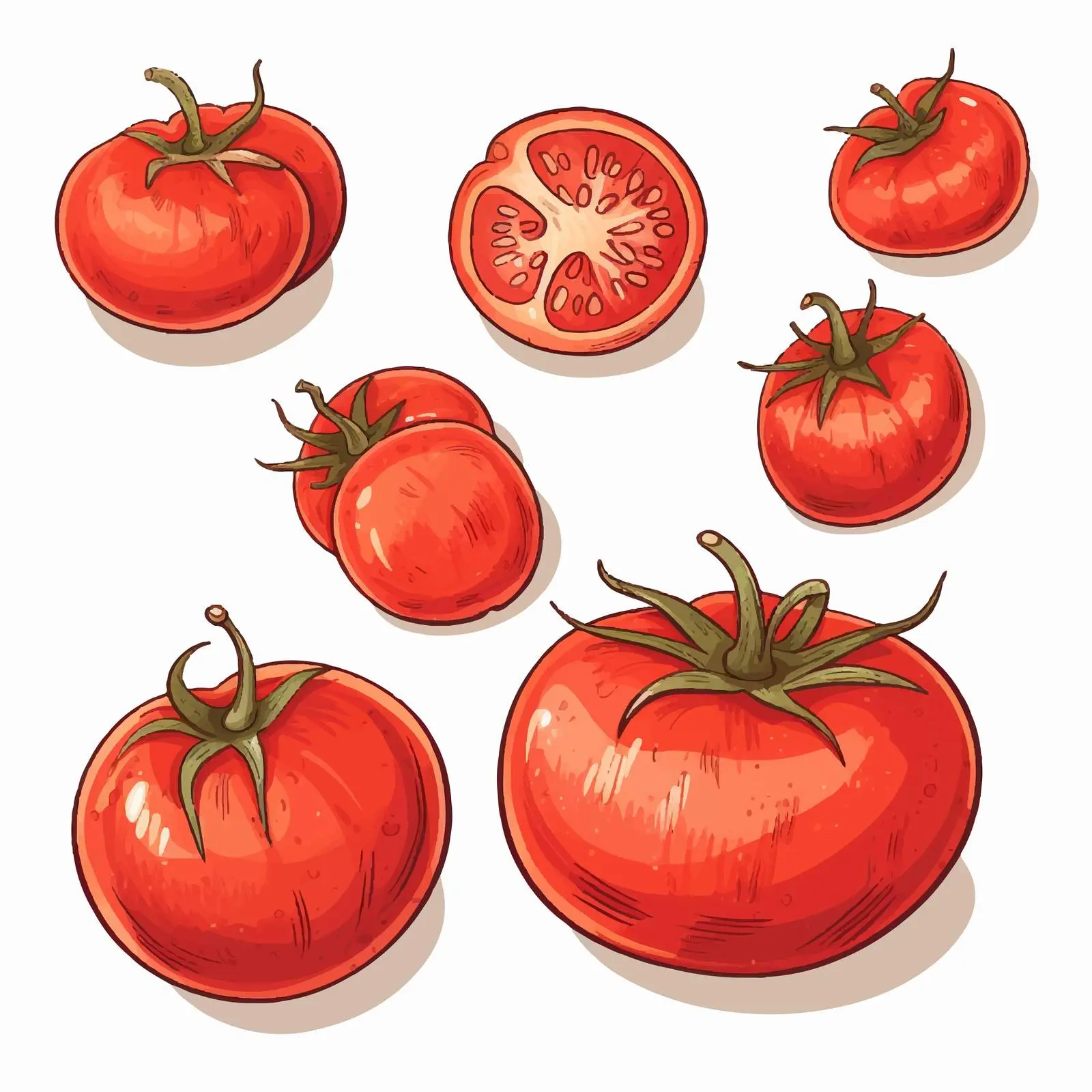 Tomato Vector Illustration on White Background — free download from Dotvec