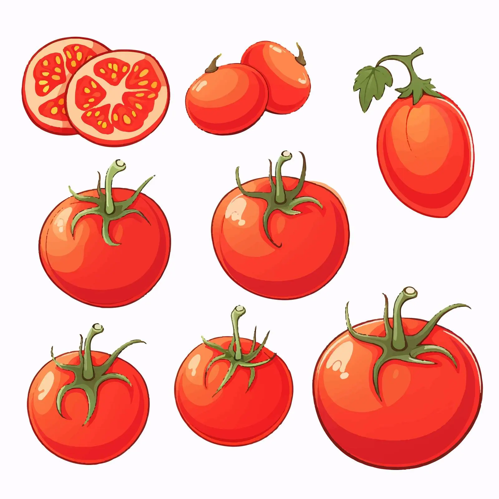Tomato Line Vector Illustration on White Background — free download from Dotvec