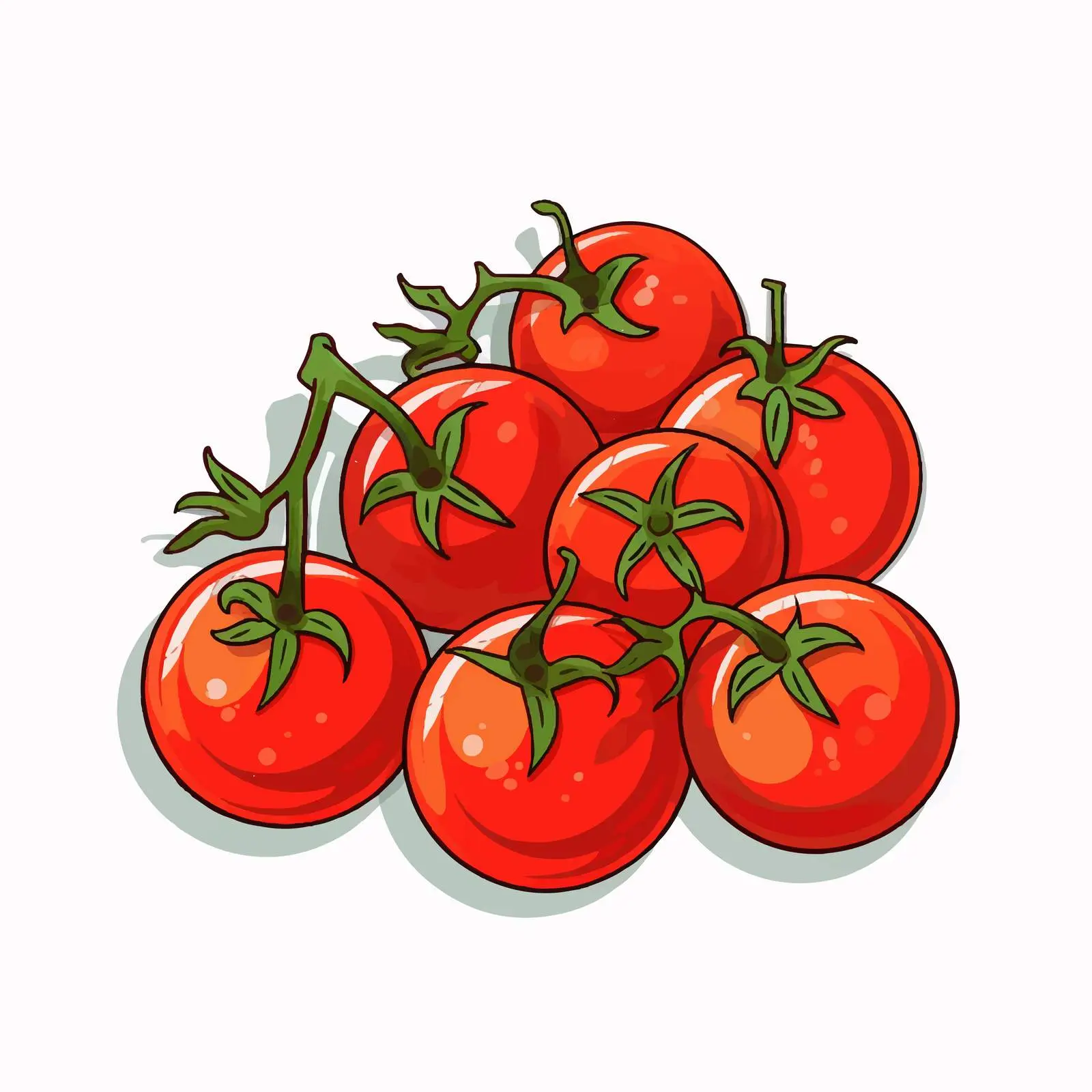 Tomato Line Vector Illustration on White Background — free download from Dotvec