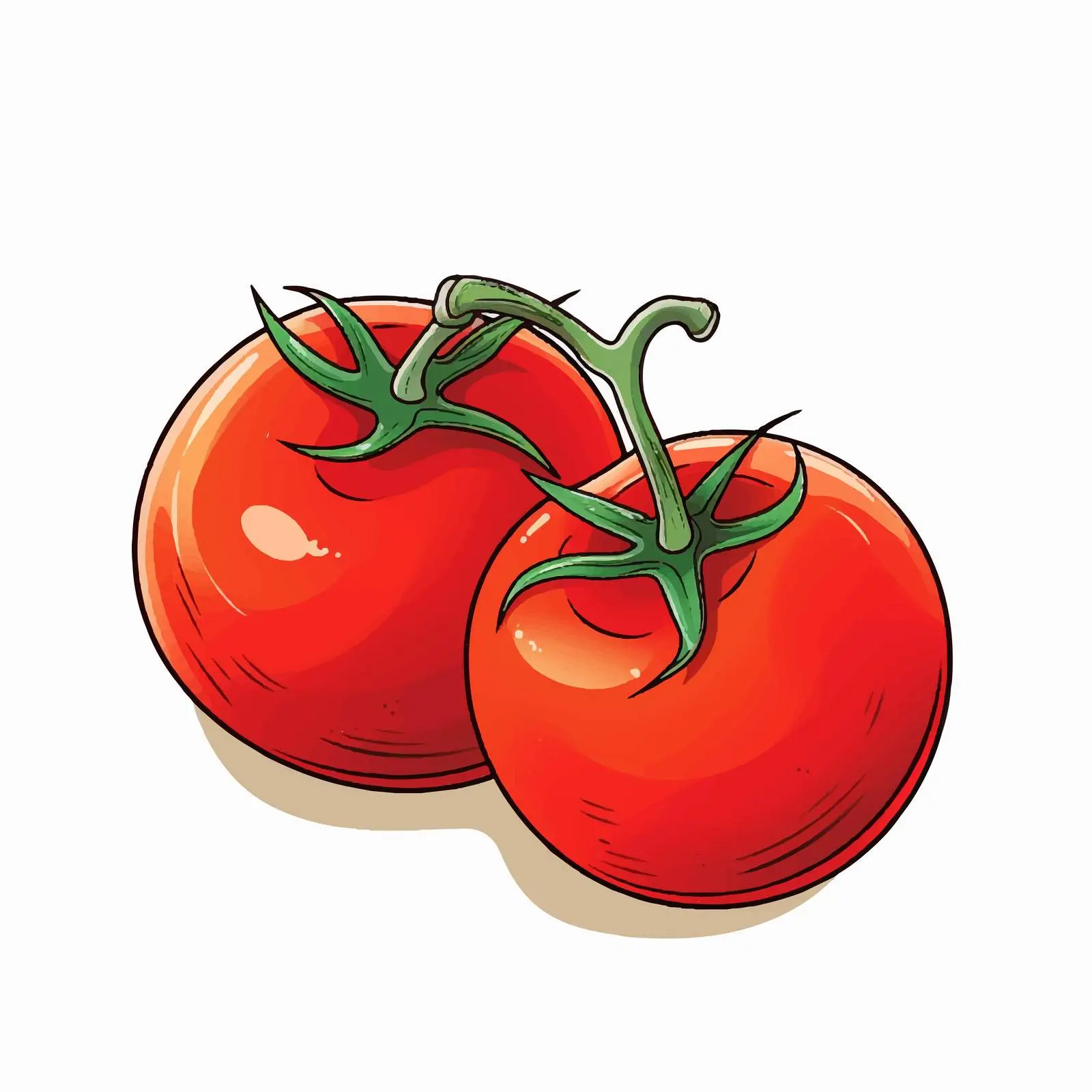 Tomato Line Vector Illustration on White Background — free download from Dotvec
