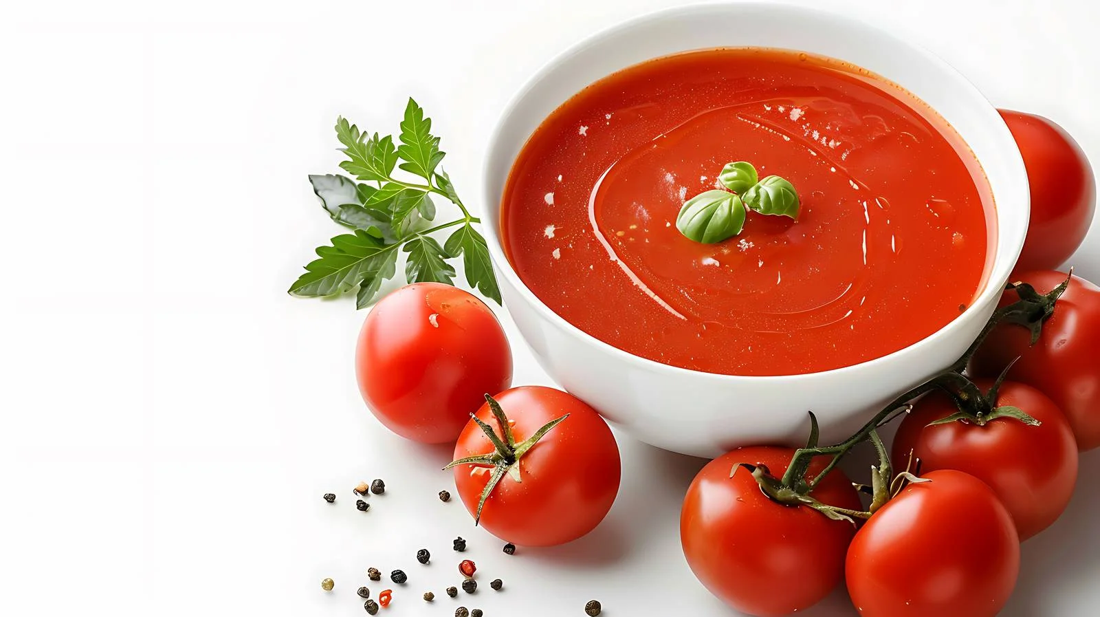 Homemade Tomato Soup on White Background — free download from Dotvec