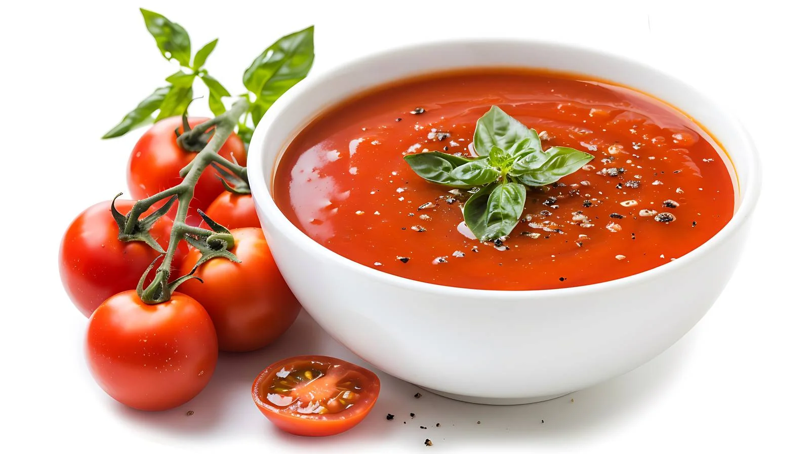 Vibrant Tomato Soup on White Background — free download from Dotvec