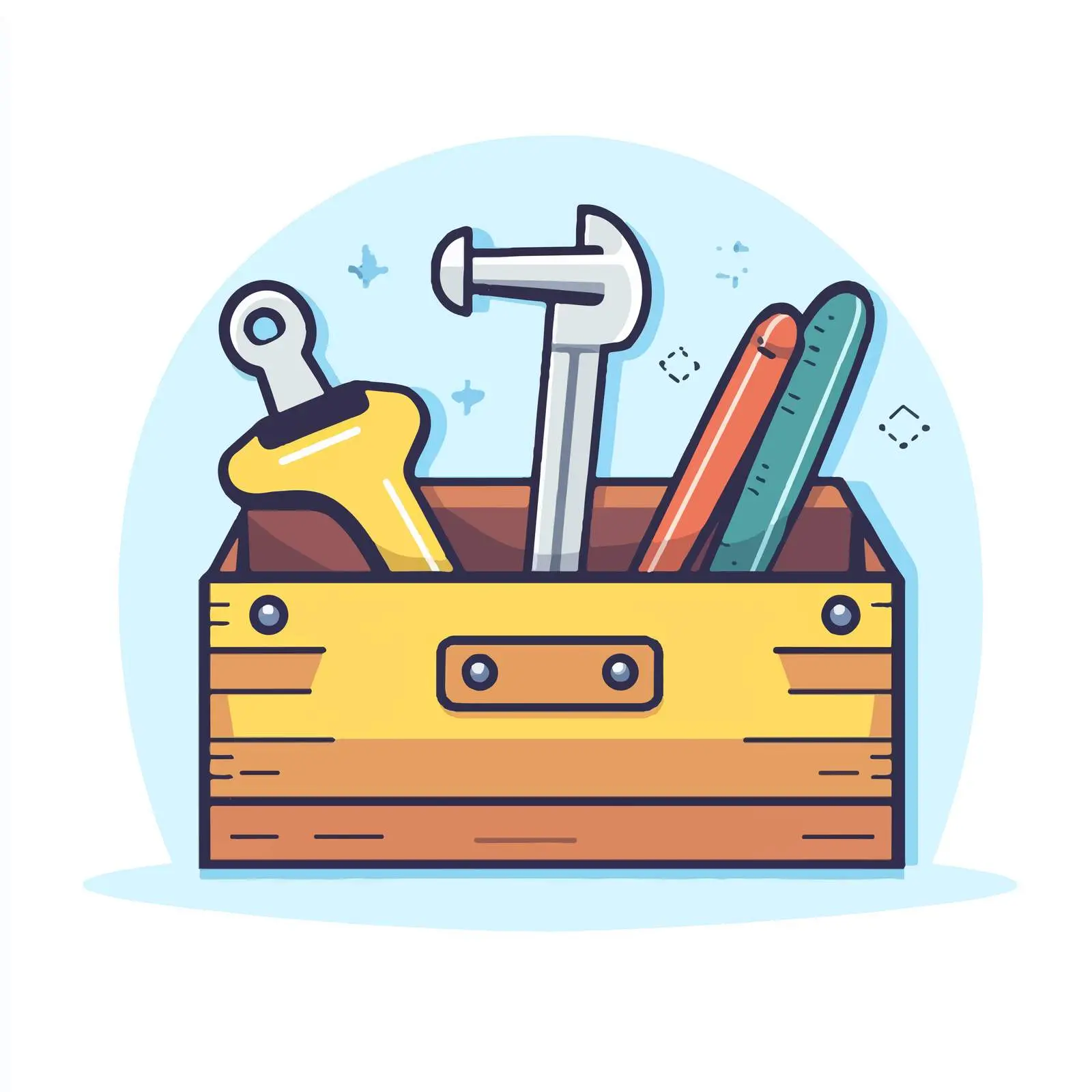 Portable Carpentry Toolbox Vector Icon Illustration — free download from Dotvec