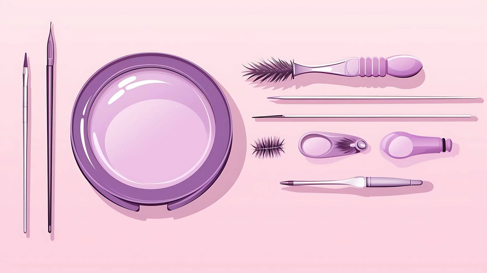 Eyelash Extension Tools on Lilac Background — free download from Dotvec