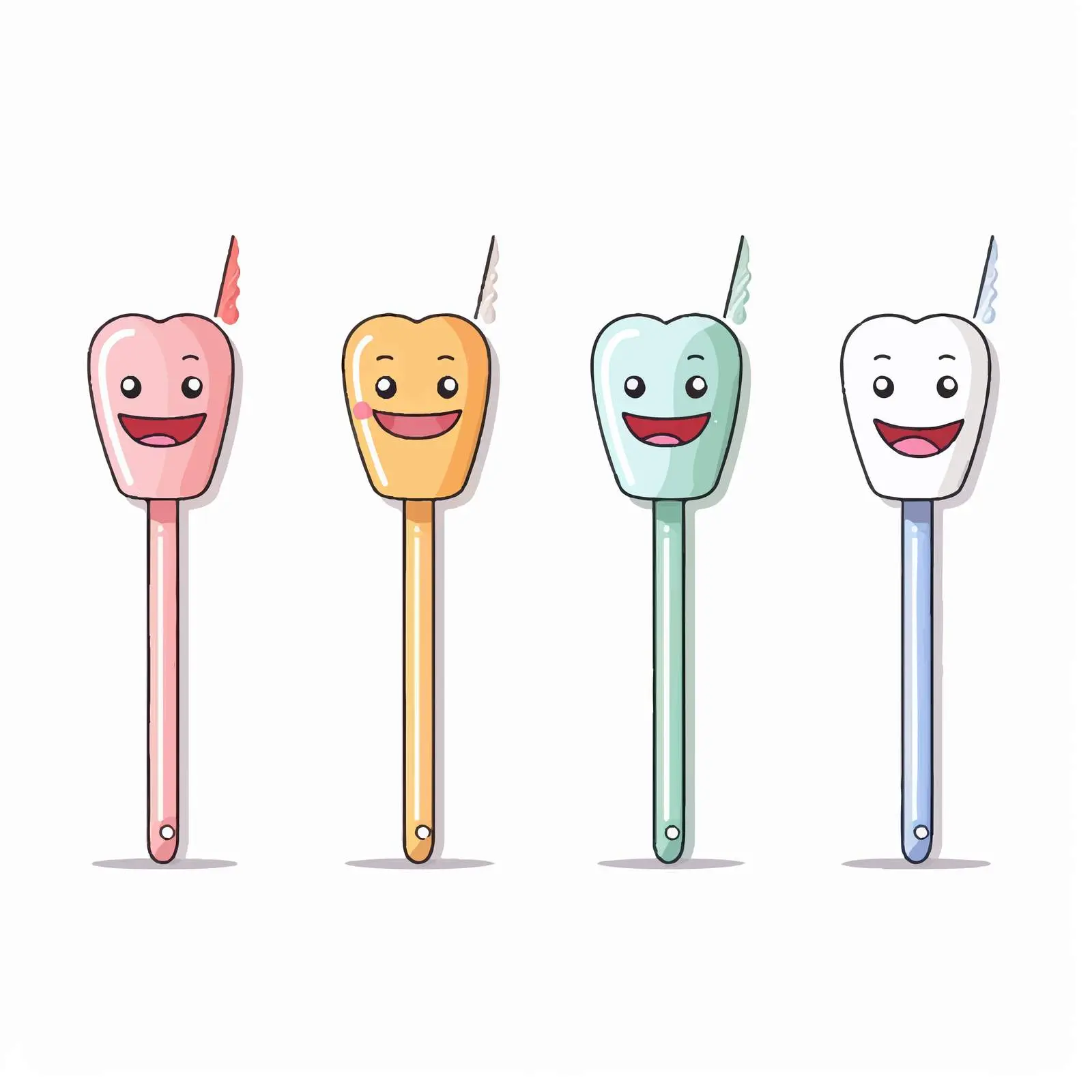 Cartoon Toothbrush Line Vector Illustration — free download from Dotvec